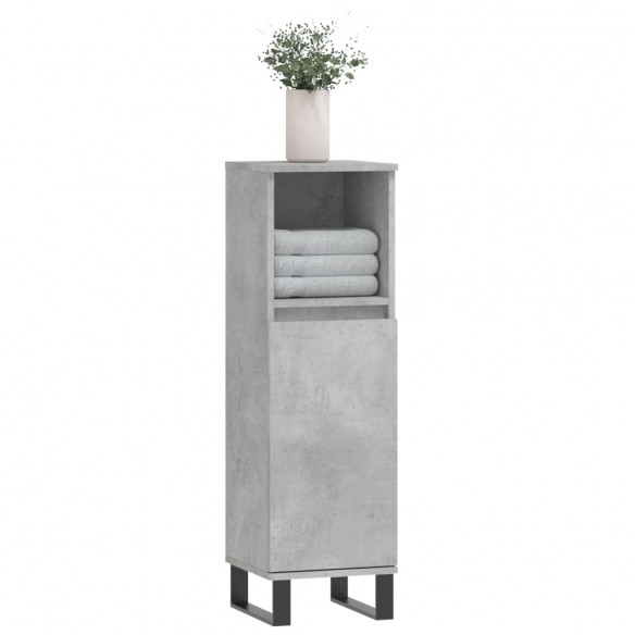 Armoire de salle de bain gris béton 30x30x100 cm