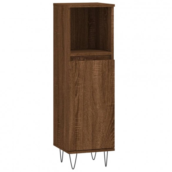 Armoire de bain chêne marron 30x30x100 cm bois d'ingénierie