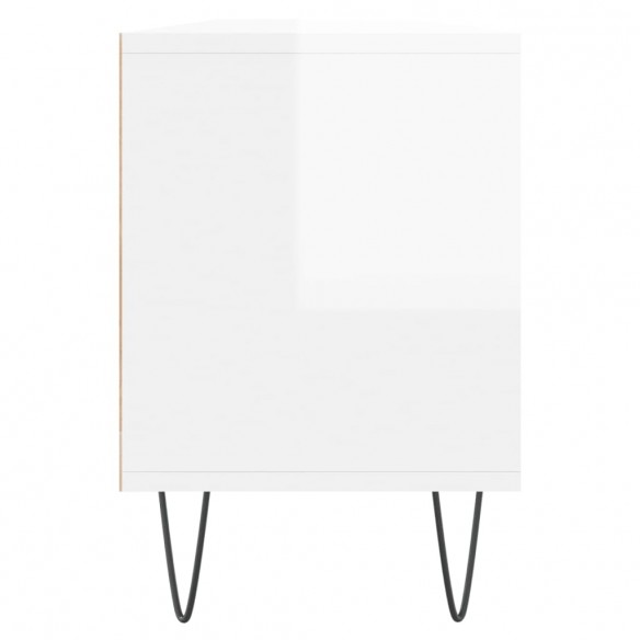 Meuble TV blanc brillant 150x30x44,5 cm bois d'ingénierie