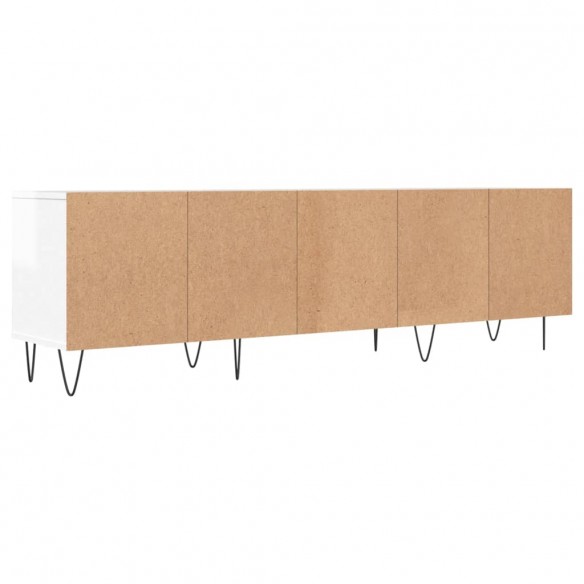 Meuble TV blanc brillant 150x30x44,5 cm bois d'ingénierie