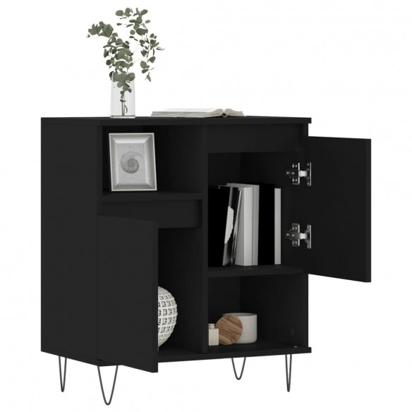 Buffet Noir 60x35x70 cm Bois d'ingénierie