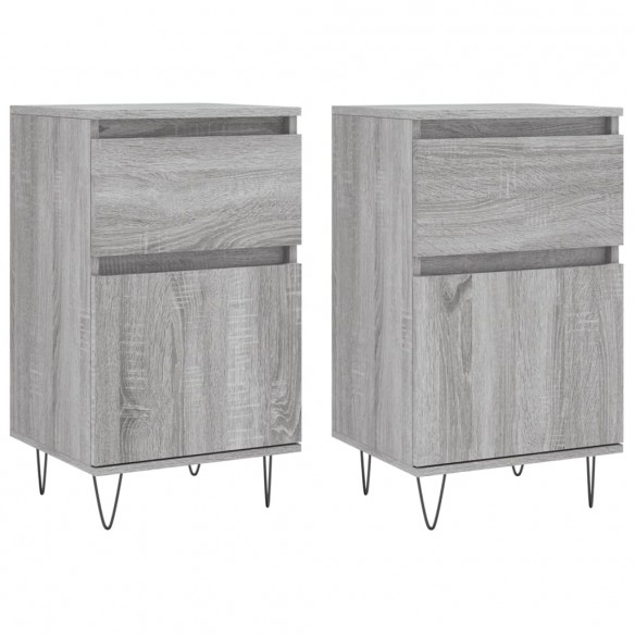 Buffets 2 pcs sonoma gris 40x35x70 cm bois d'ingénierie