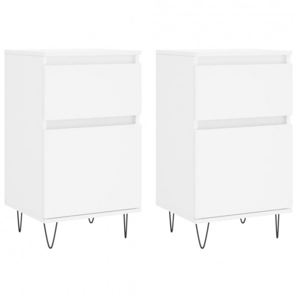 Buffets 2 pcs blanc 40x35x70 cm bois d’ingénierie