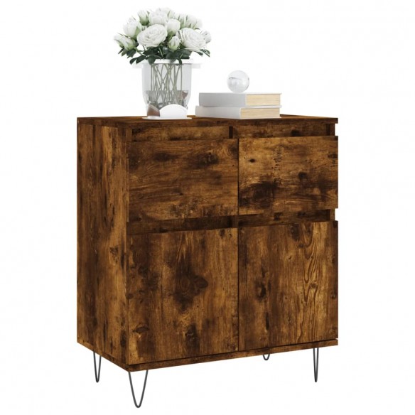 Buffet Chêne fumé 60x35x70 cm Bois d'ingénierie