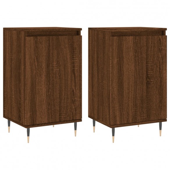 Buffets 2 pcs chêne marron 40x35x70 cm bois d'ingénierie