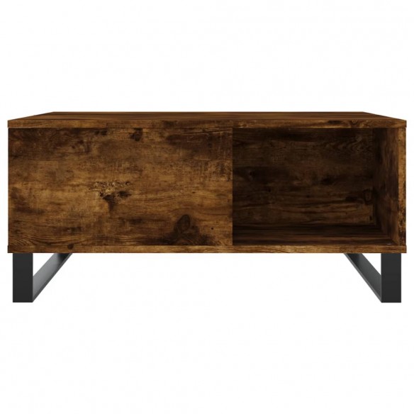 Table basse chêne fumé 80x80x36,5 cm bois d'ingénierie