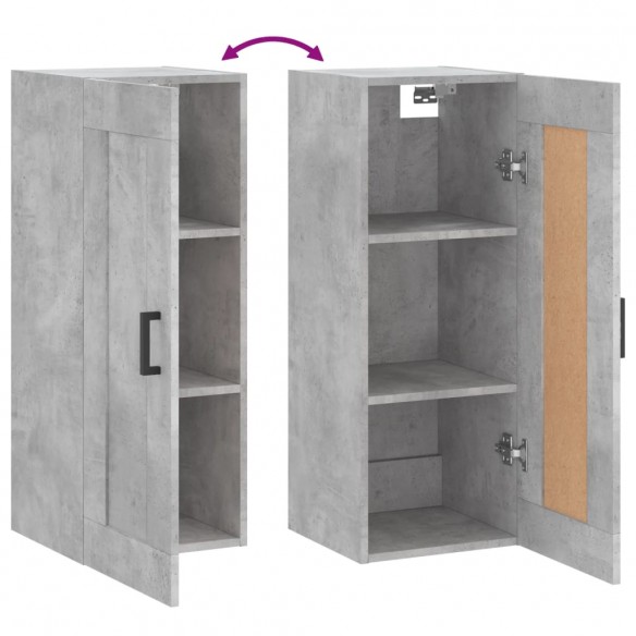 Armoire murale gris béton 34,5x34x90 cm bois d'ingénierie