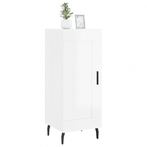 Buffet Blanc brillant 34,5x34x90 cm Bois d'ingénierie