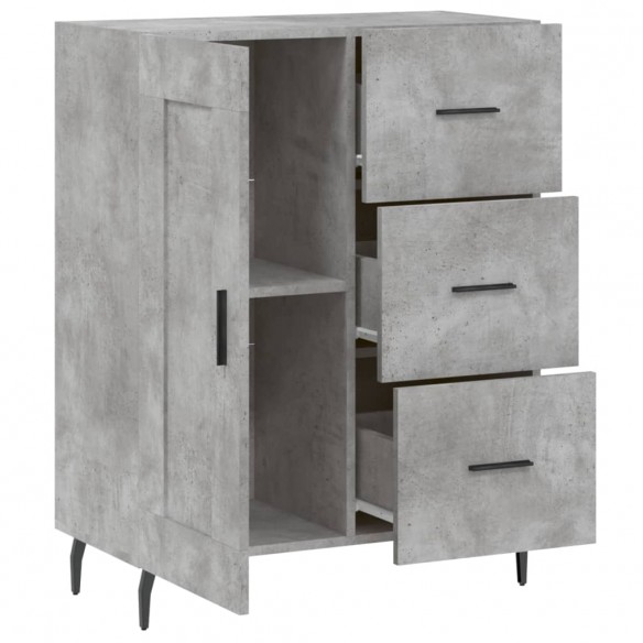 Buffet gris béton 69,5x34x90 cm bois d'ingénierie