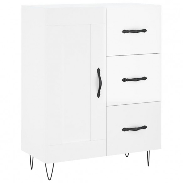 Buffet Blanc brillant 69,5x34x90 cm Bois d'ingénierie