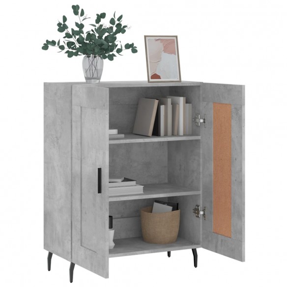 Buffet gris béton 69,5x34x90 cm bois d'ingénierie