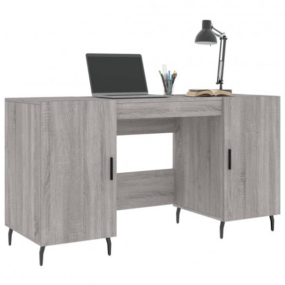 Bureau sonoma gris 140x50x75 cm bois d'ingénierie