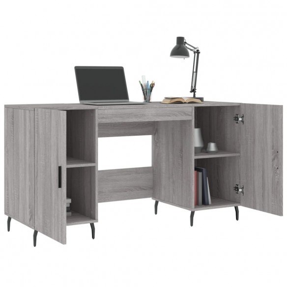 Bureau sonoma gris 140x50x75 cm bois d'ingénierie