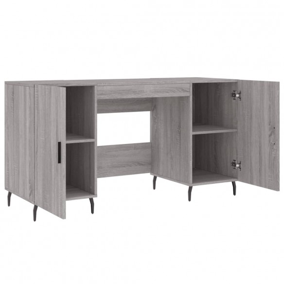 Bureau sonoma gris 140x50x75 cm bois d'ingénierie