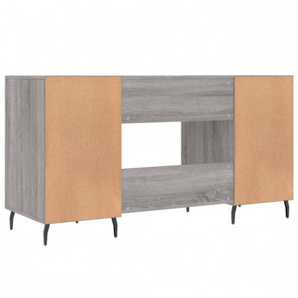 Bureau sonoma gris 140x50x75 cm bois d'ingénierie