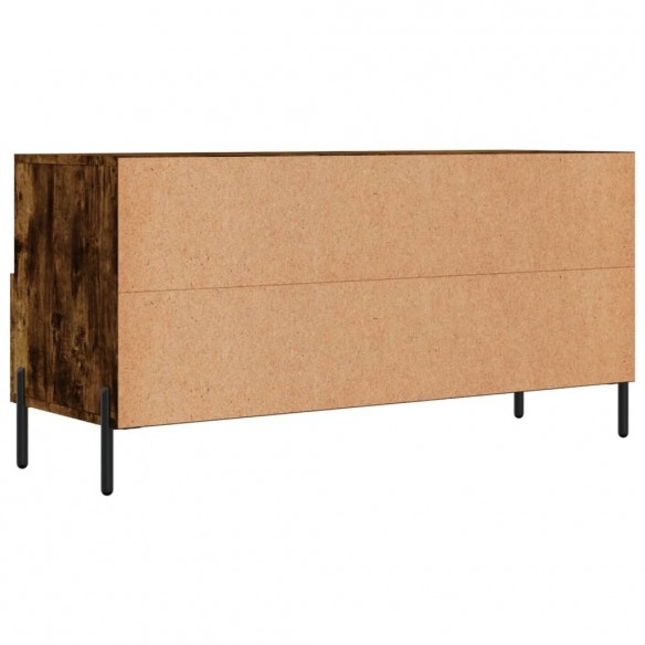 Meuble TV chêne fumé 102x36x50 cm bois d'ingénierie