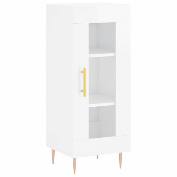 Buffet Blanc brillant 34,5x34x90 cm Bois d'ingénierie