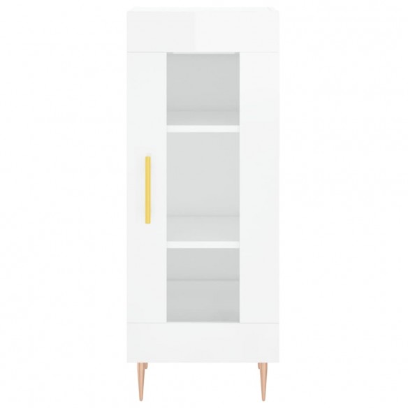 Buffet Blanc brillant 34,5x34x90 cm Bois d'ingénierie