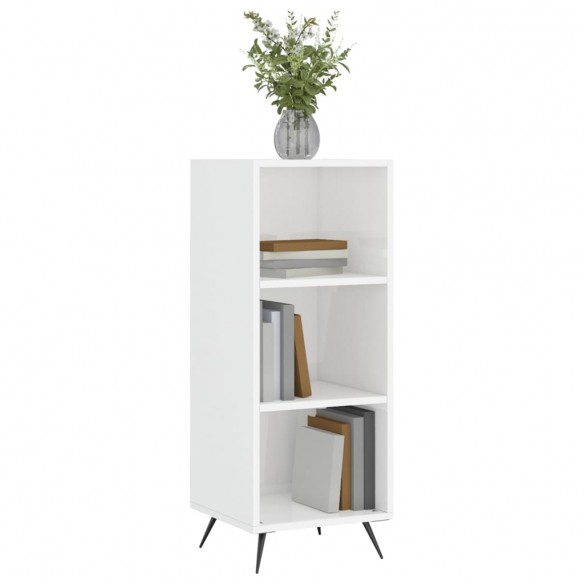 Armoire à étagères blanc brillant 34,5x32,5x90 cm