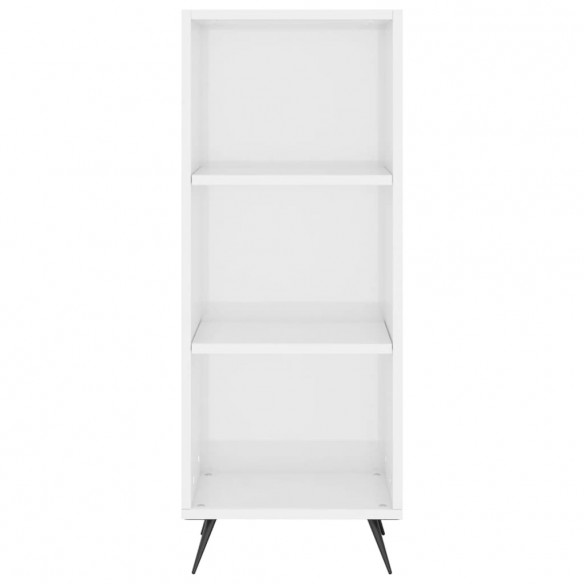 Armoire à étagères blanc brillant 34,5x32,5x90 cm