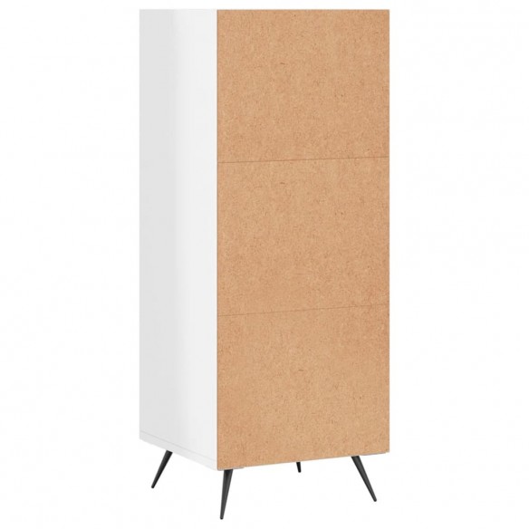 Armoire à étagères blanc brillant 34,5x32,5x90 cm