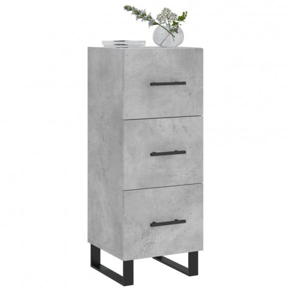 Buffet Gris béton 34,5x34x90 cm Bois d'ingénierie