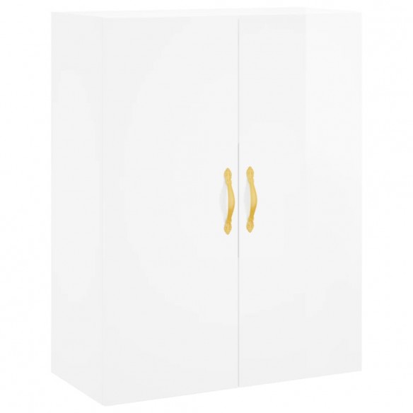 Armoire murale blanc brillant 69,5x34x90 cm