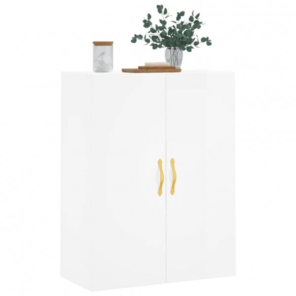 Armoire murale blanc brillant 69,5x34x90 cm