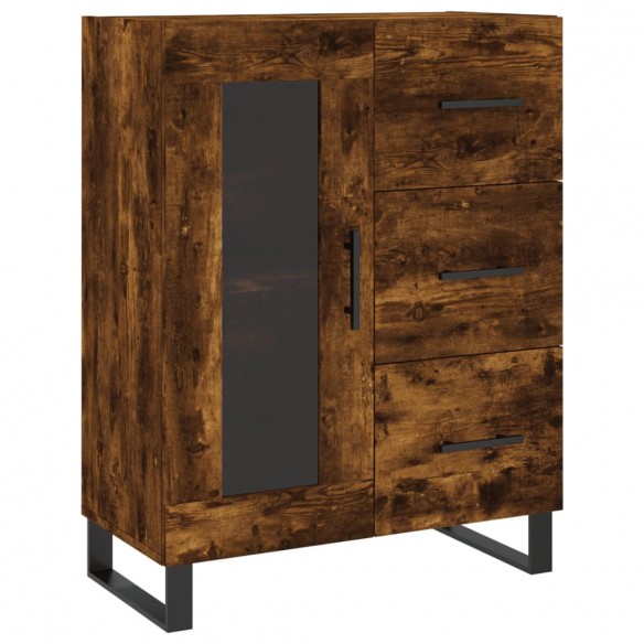 Buffet chêne fumé 69,5x34x90 cm bois d'ingénierie