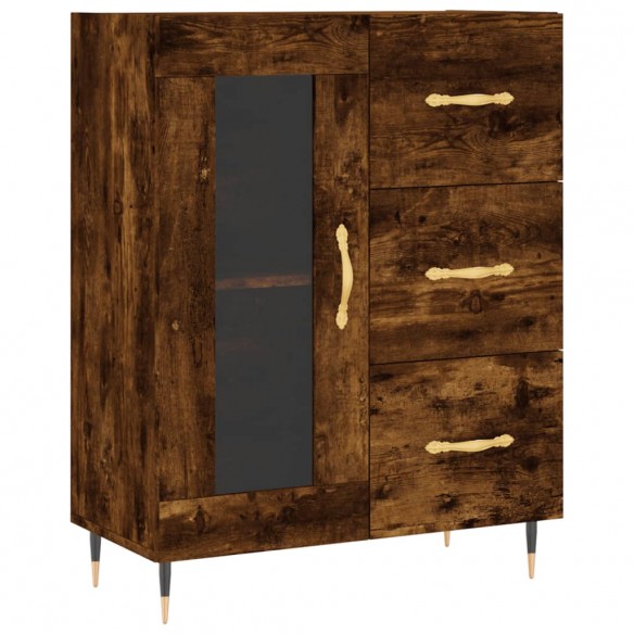 Buffet chêne fumé 69,5x34x90 cm bois d'ingénierie