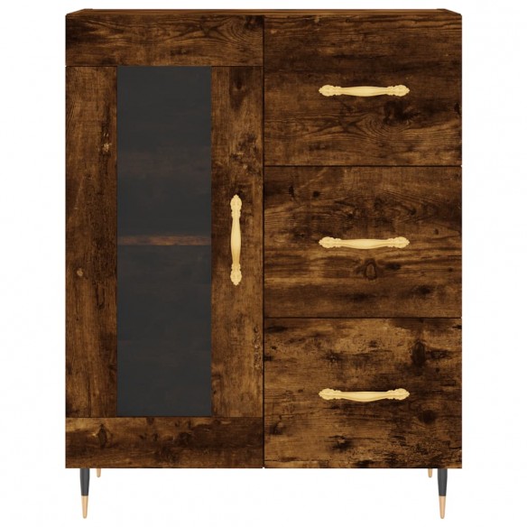 Buffet chêne fumé 69,5x34x90 cm bois d'ingénierie