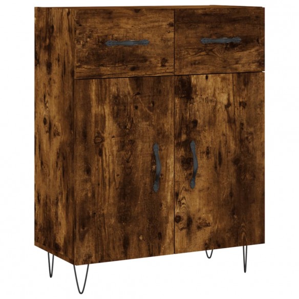 Buffet chêne fumé 69,5x34x90 cm bois d'ingénierie