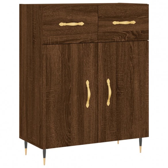 Buffet chêne marron 69,5x34x90 cm bois d'ingénierie