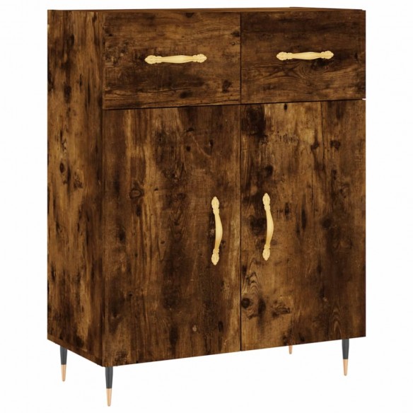 Buffet chêne fumé 69,5x34x90 cm bois d'ingénierie