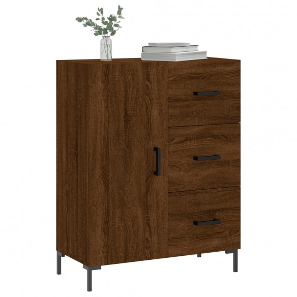 Buffet chêne marron 69,5x34x90 cm bois d'ingénierie