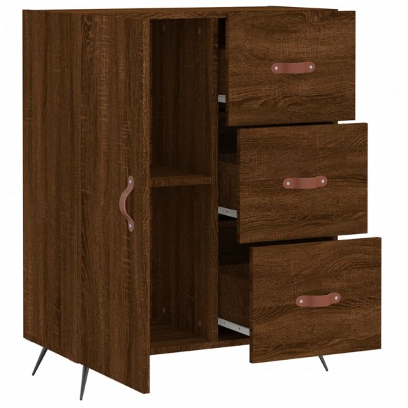 Buffet chêne marron 69,5x34x90 cm bois d'ingénierie