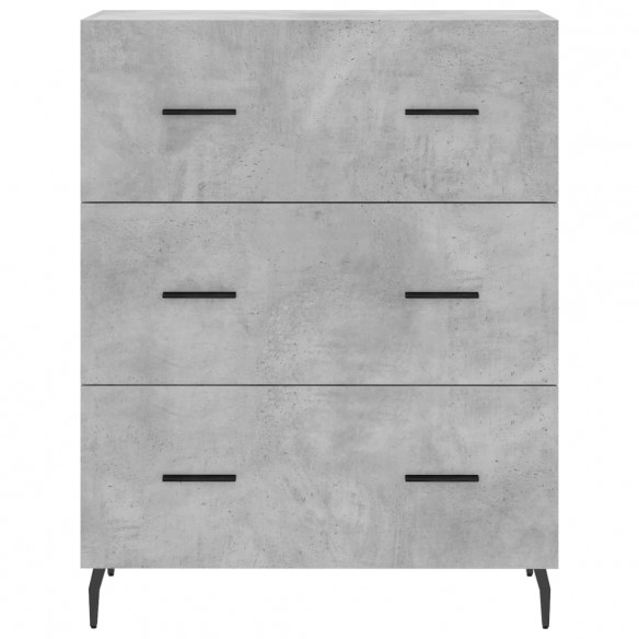 Buffet gris béton 69,5x34x90 cm bois d'ingénierie