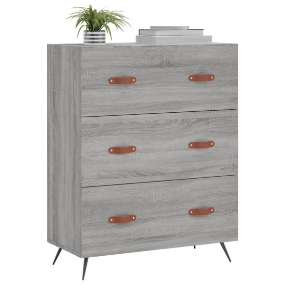 Commode sonoma gris 69,5 x 34 x 90 cm bois d'ingénierie