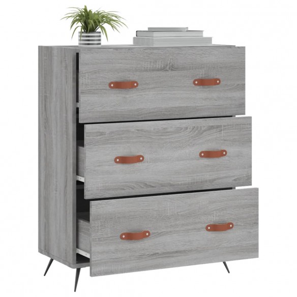 Commode sonoma gris 69,5 x 34 x 90 cm bois d'ingénierie