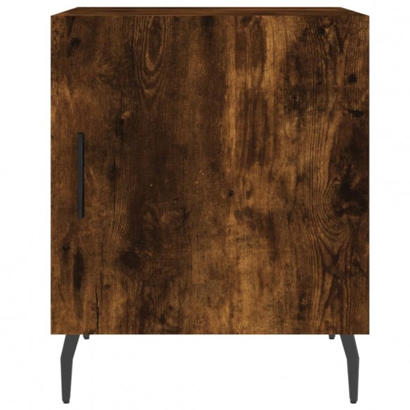 Table de chevet chêne fumé 40x40x50 cm bois d'ingénierie