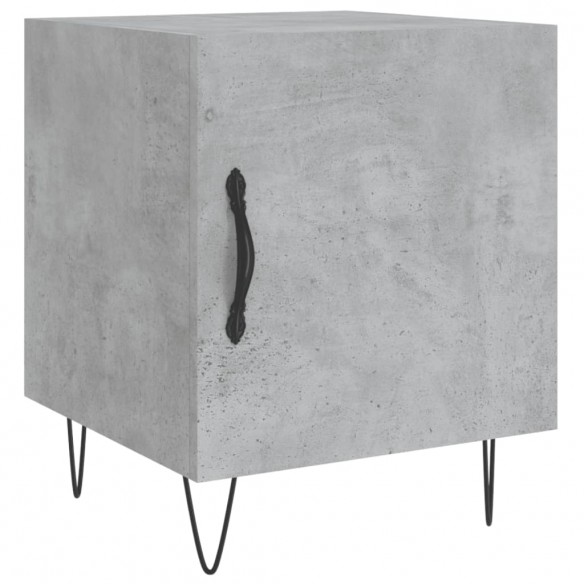 Table de chevet gris béton 40x40x50 cm bois d’ingénierie