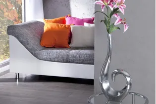 Vase décoratif 50 cm en boucle teinté argenté
