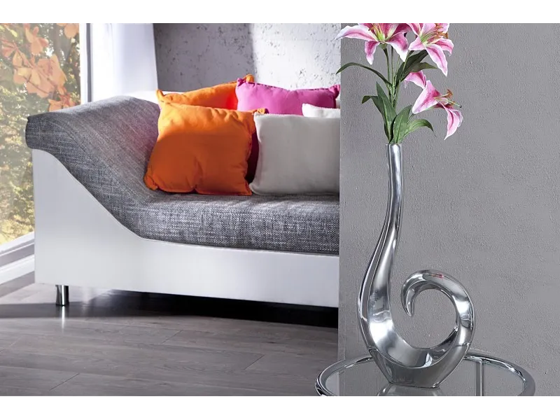 Vase décoratif 50 cm en boucle teinté argenté