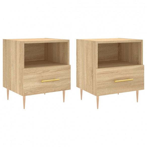 Tables de chevet 2 pcs chêne sonoma 40x35x47,5 cm