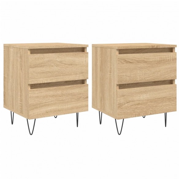 Tables de chevet 2 pcs chêne sonoma 40x35x50 cm bois ingénierie