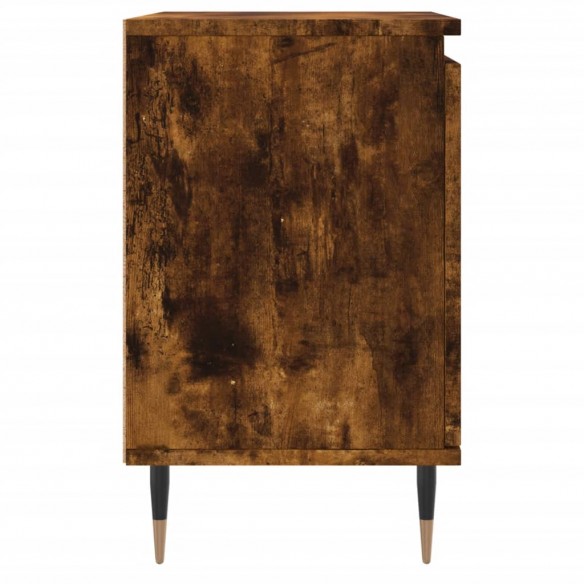 Table de chevet chêne fumé 40x30x50 cm bois d'ingénierie