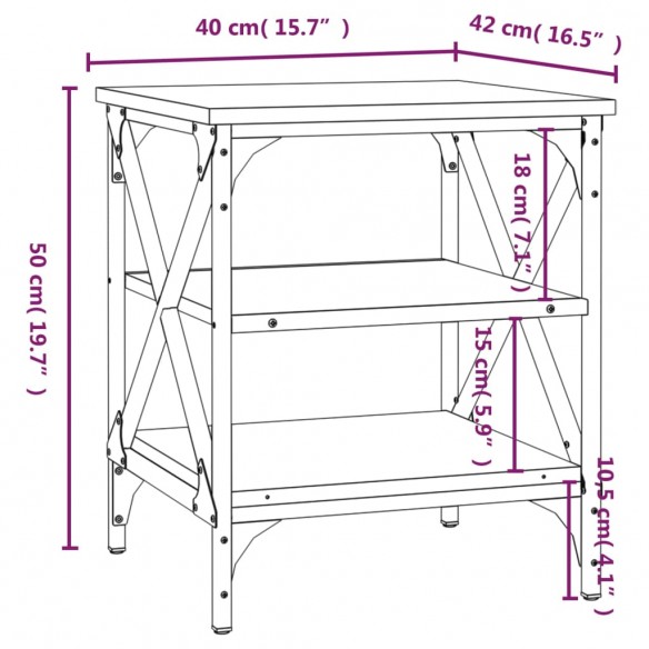 Tables d'appoint 2 pcs Noir 40x42x50 cm Bois d’ingénierie