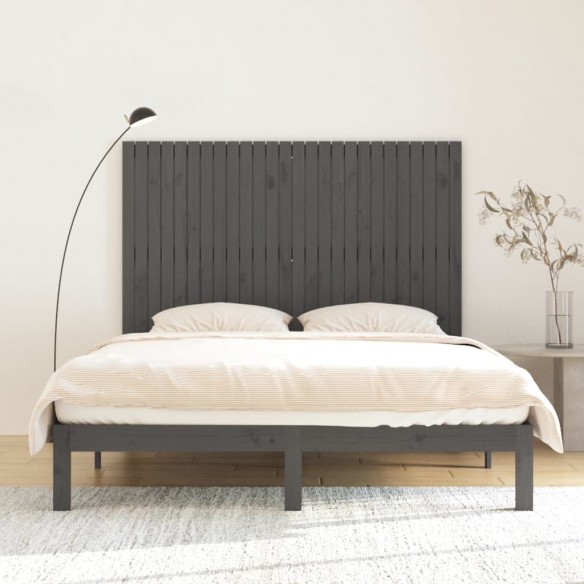 Tête de lit murale Gris 166x3x110 cm Bois massif de pin