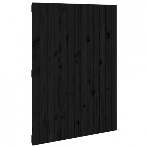 Tête de lit murale Noir 82,5x3x110 cm Bois massif de pin