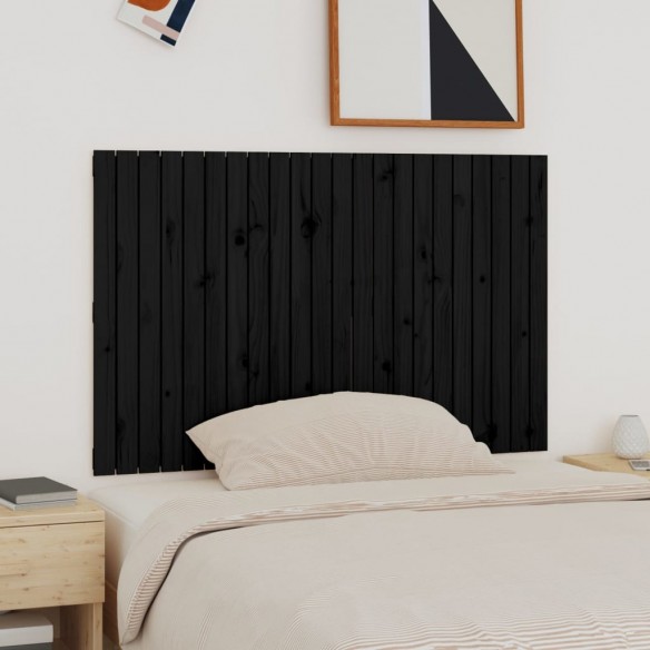 Tête de lit murale Noir 140x3x90 cm Bois massif de pin